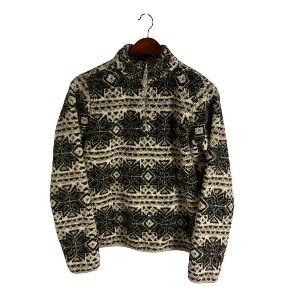 Snowflake Aztec Pullover Quarterzip Fleece, S. Apresski